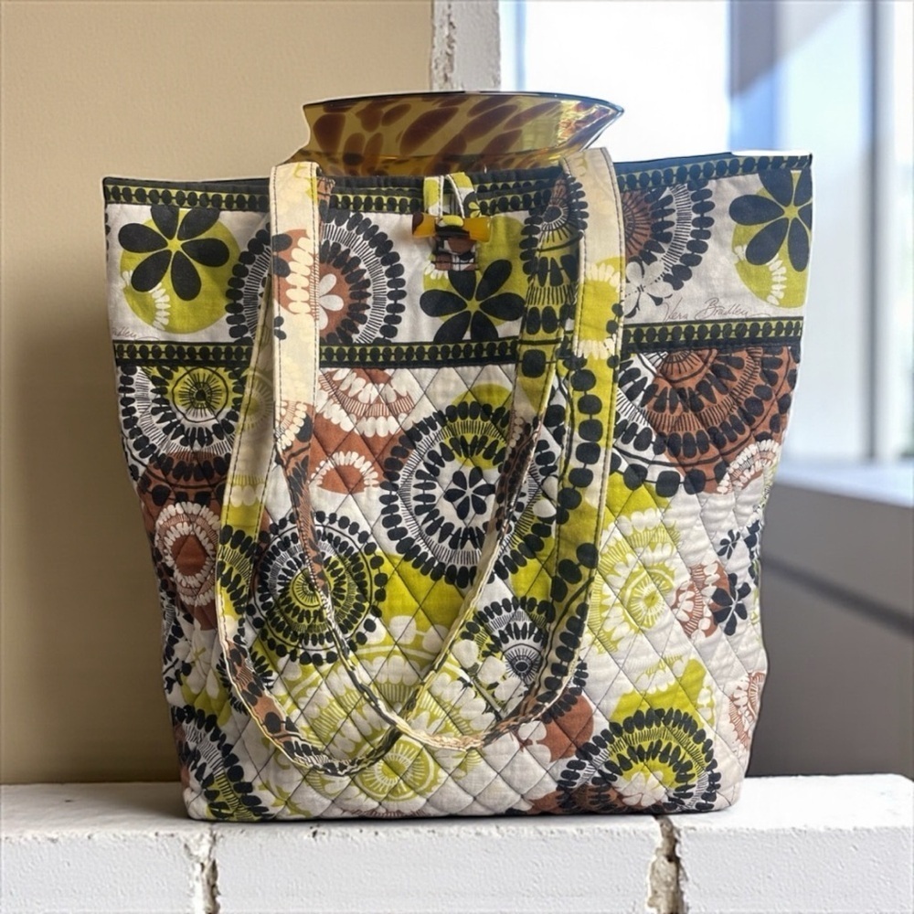 Vera Bradley Green and Brown Abstract Tote Bag​​​​